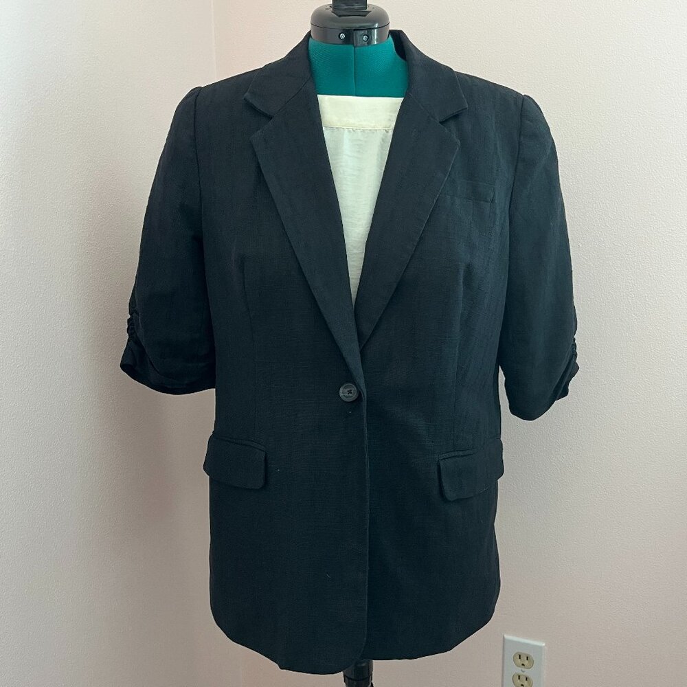 Coldwater Creek Black Linen Blend Jacket